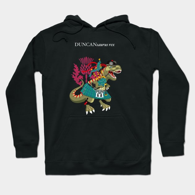 Clanosaurus Rex DUNCANsaurus rex Plaid DUNCAN Scotland Ireland Family Tartan Hoodie by BullShirtCo